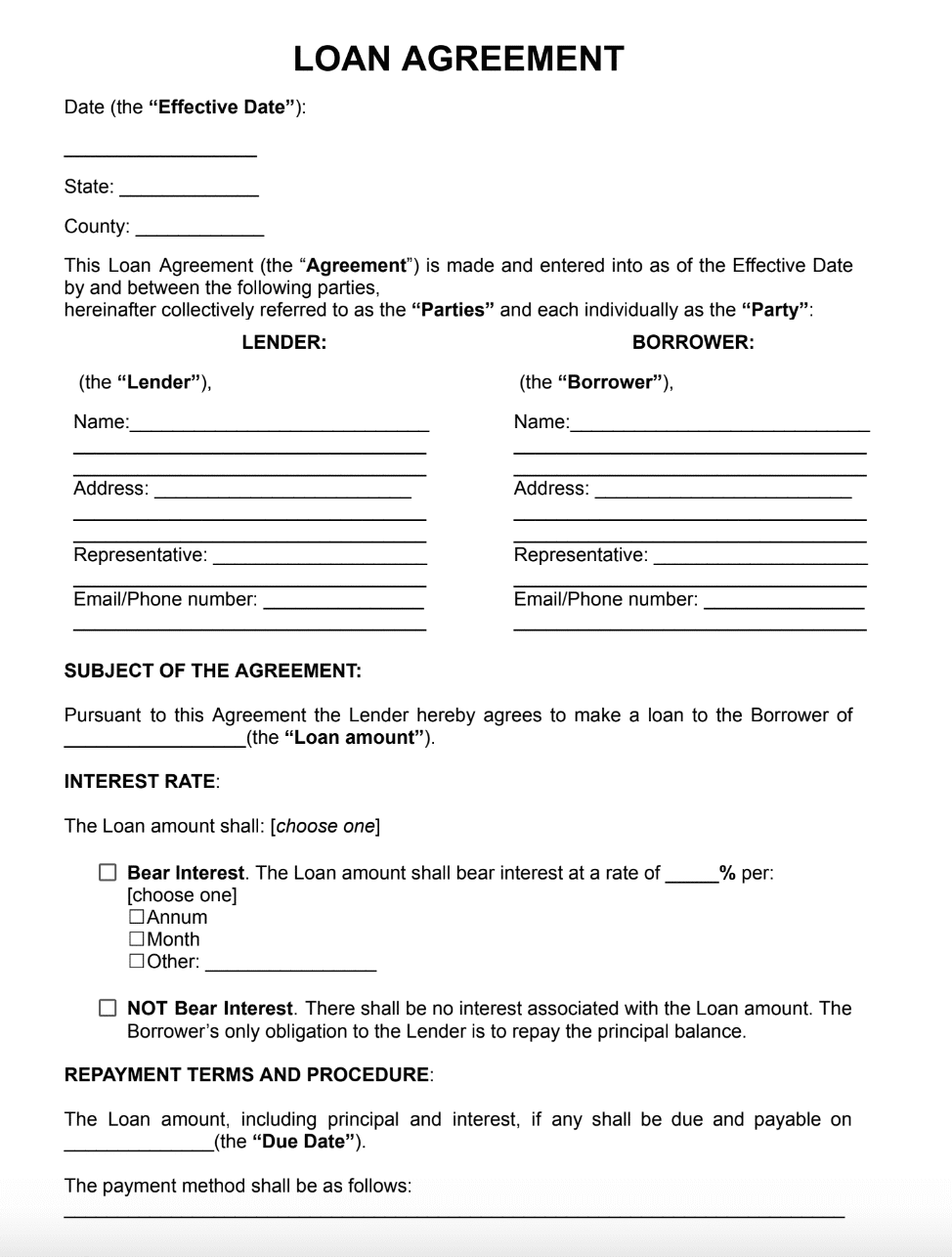 Loan Agreement Example